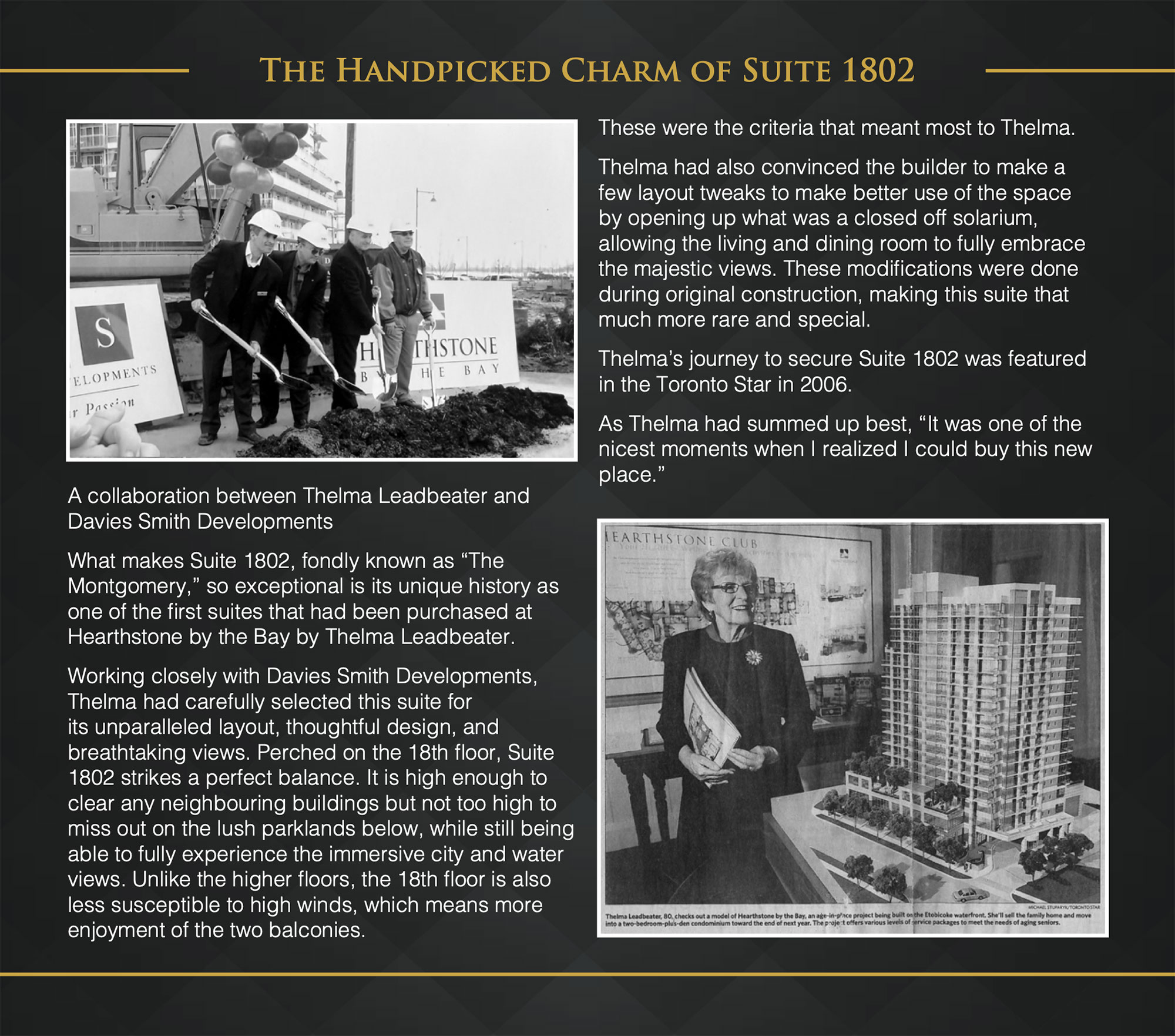 3 Marine Parade Drive - Suite 1802 History