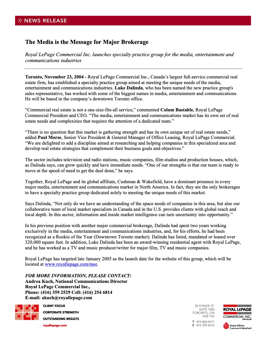 The Media is the Message for Major Brokerage