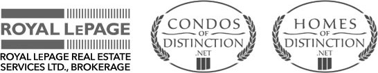 Royal LePage logo, Condos of Distinction Logo, Homes of Distinction Logo